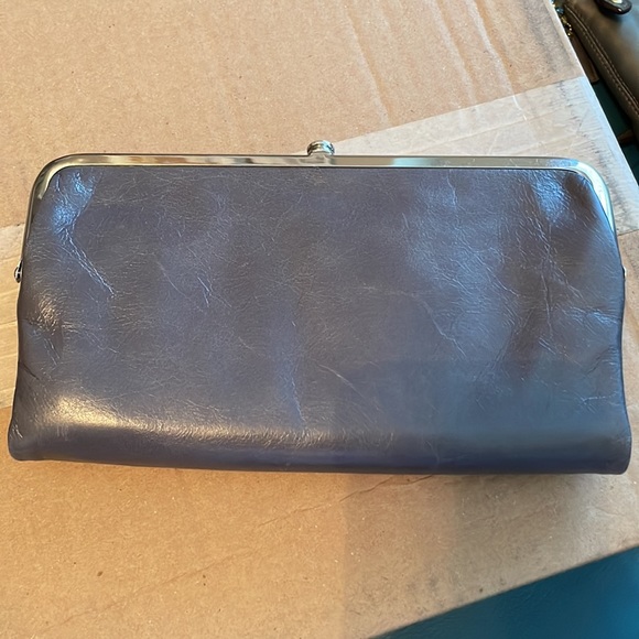 Hobo grey leather Lauren clutch wallet - Picture 2 of 7